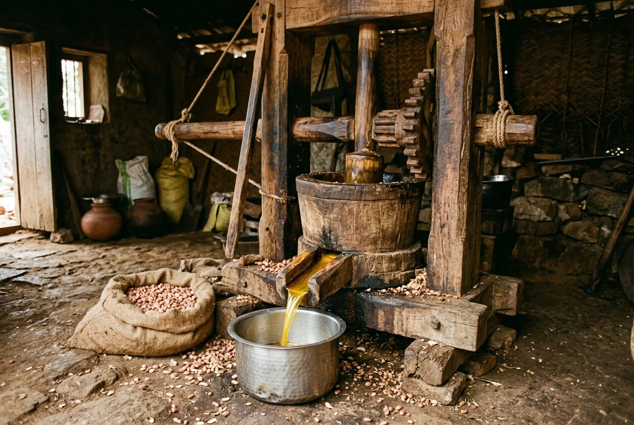 Traditional Wood Pressing